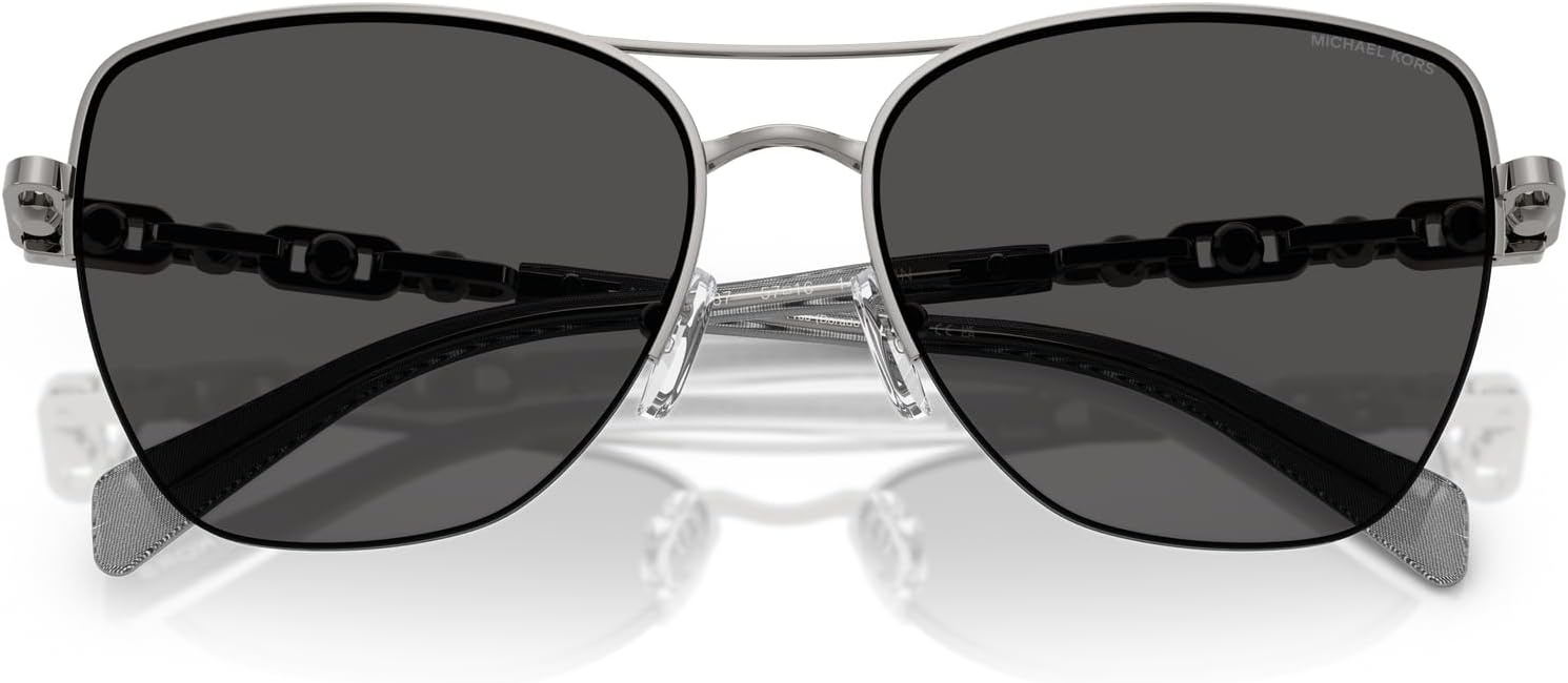 image:imageMichael Kors womens Mk1163 Dorado Beach Square SunglassesGunmetal ShinyDark Grey Solid