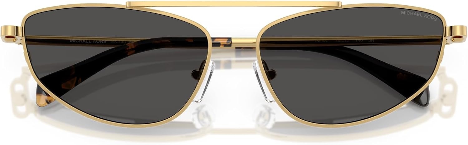 image:imageMichael Kors womens Mk1164 Buenos Aires Oval SunglassesShiny GoldDark Grey Solid
