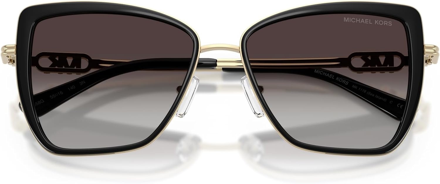 image:imageMichael Kors womens Mk1178 Sea Island Butterfly SunglassesBlackLight Grey Gradient Black