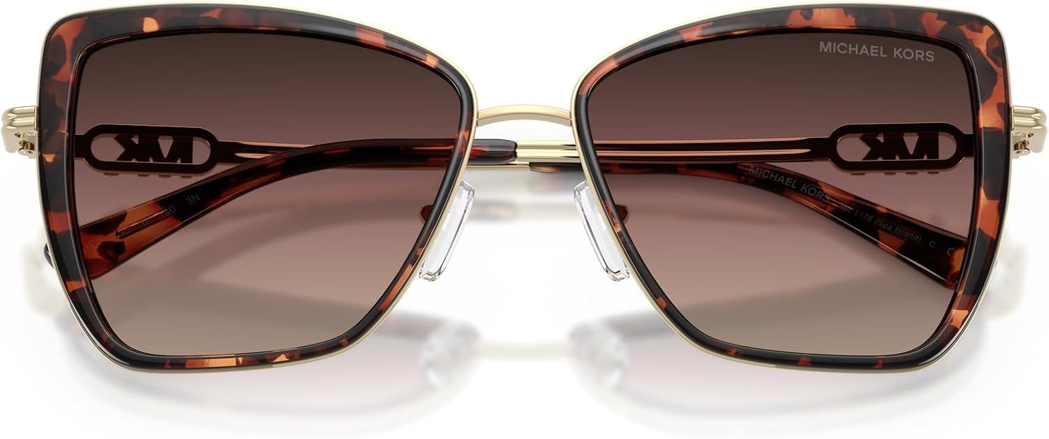 image:imageMichael Kors womens Mk1178 Sea Island Butterfly SunglassesLuggage TortoiseBrown Gradient
