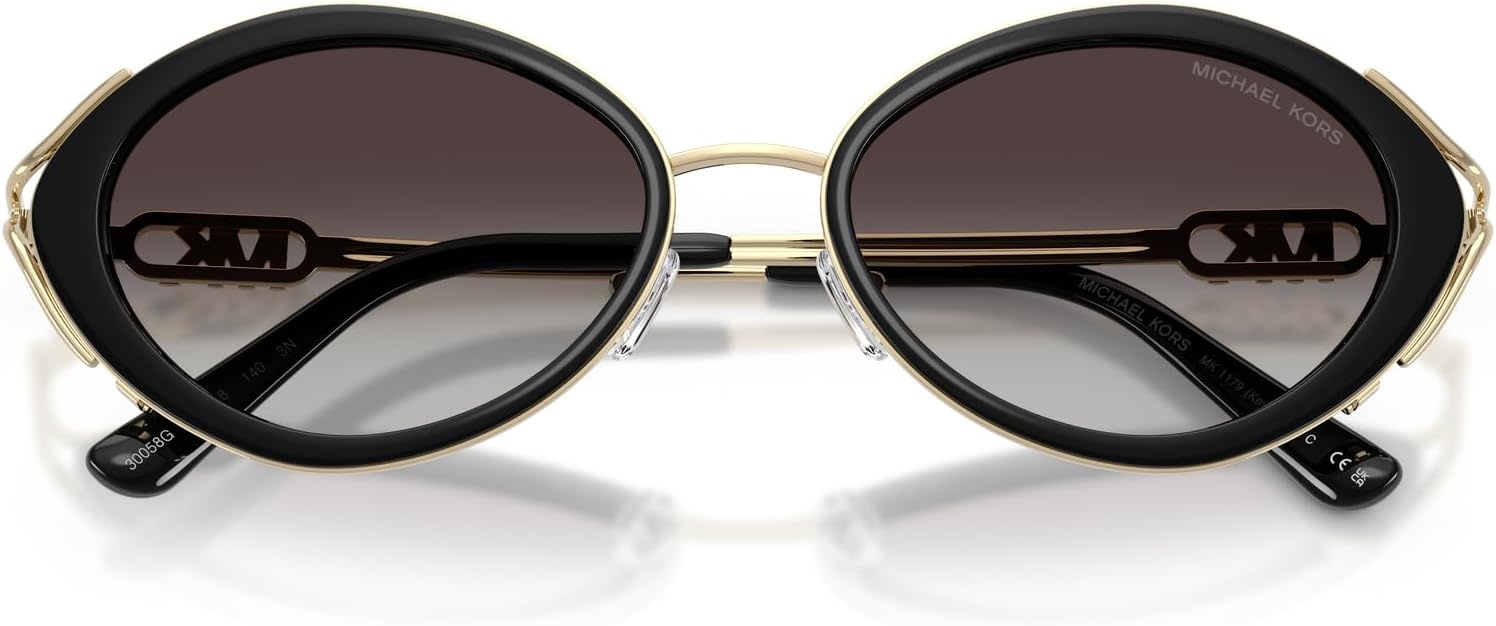 image:imageMichael Kors womens Mk1179 Key West Oval SunglassesBlackLight Grey Gradient Black