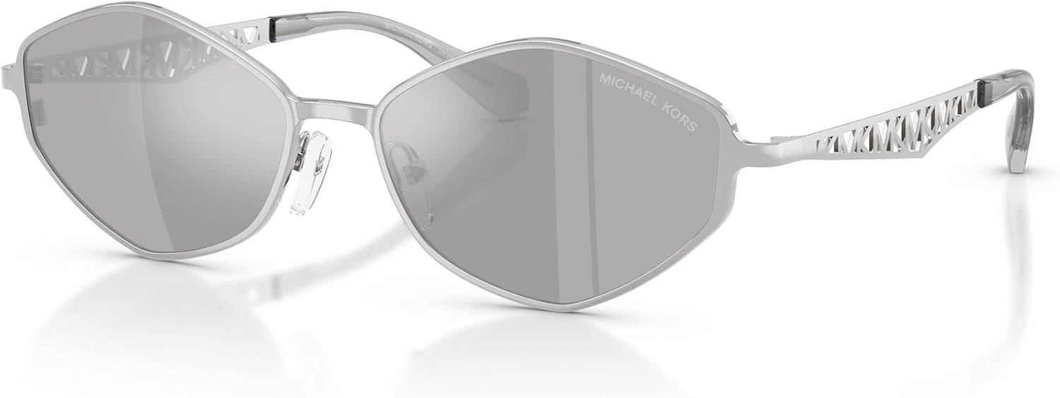 image:imageMichael Kors womens Mk1181 Gold Coast Hexagonal SunglassesSilverSilver Mirrored