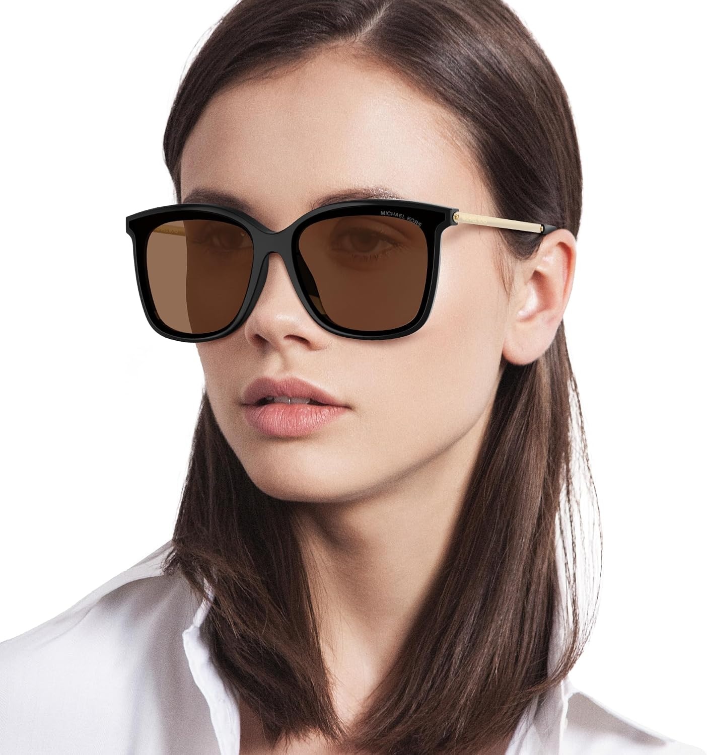image:imageMichael Kors womens Mk2079u Zermatt Universal Fit Square SunglassesBlackBrown Solid