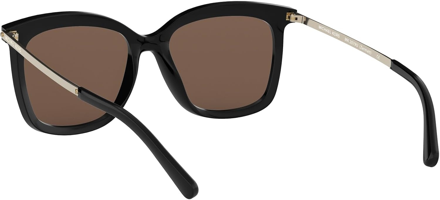 image:imageMichael Kors womens Mk2079u Zermatt Universal Fit Square SunglassesBlackBrown Solid