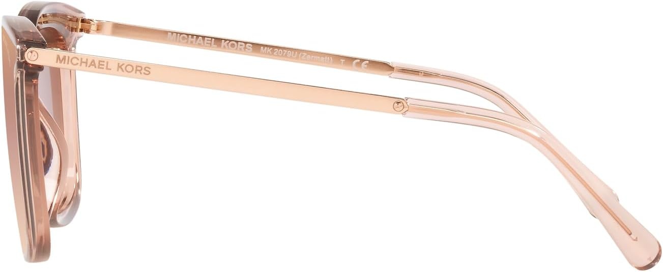 image:imageMichael Kors womens Mk2079u Zermatt Universal Fit Square SunglassesPink TransparentRose Gold Gradient Mirrored