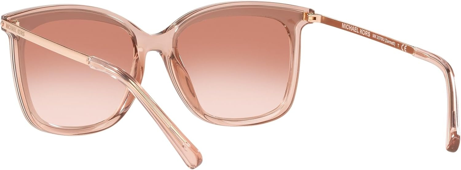 image:imageMichael Kors womens Mk2079u Zermatt Universal Fit Square SunglassesPink TransparentRose Gold Gradient Mirrored