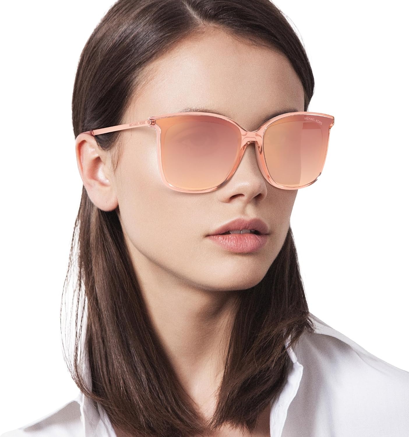 image:imageMichael Kors womens Mk2079u Zermatt Universal Fit Square SunglassesPink TransparentRose Gold Gradient Mirrored