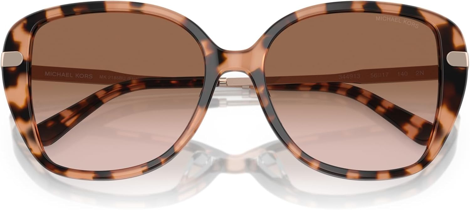 image:imageMichael Kors womens Mk2185bu Flatiron Universal Fit Square SunglassesPink TortoiseBrown Pink Gradient