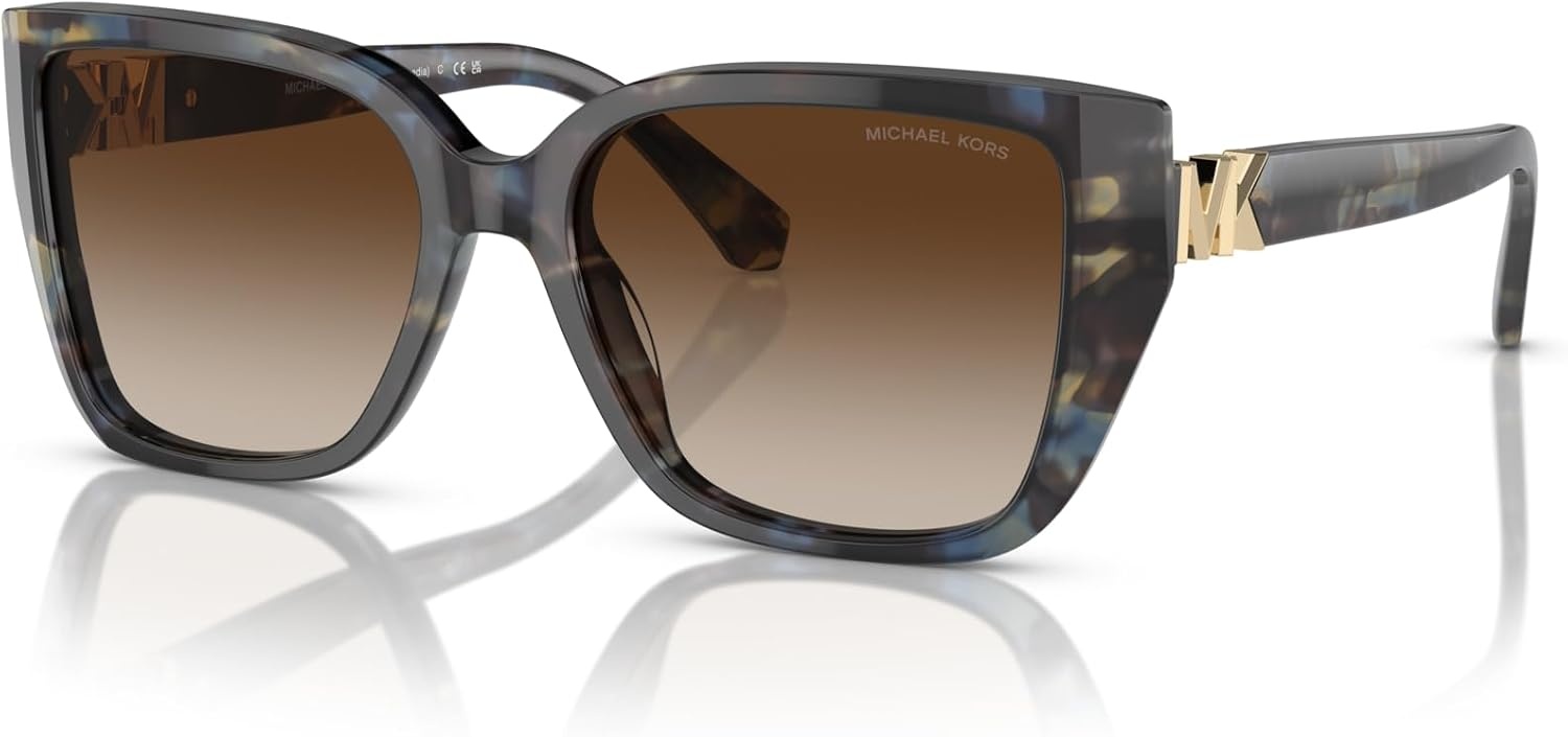 image:imageMichael Kors womens Mk2199 Acadia Rectangular SunglassesBright Blue TortoiseBrown Gradient