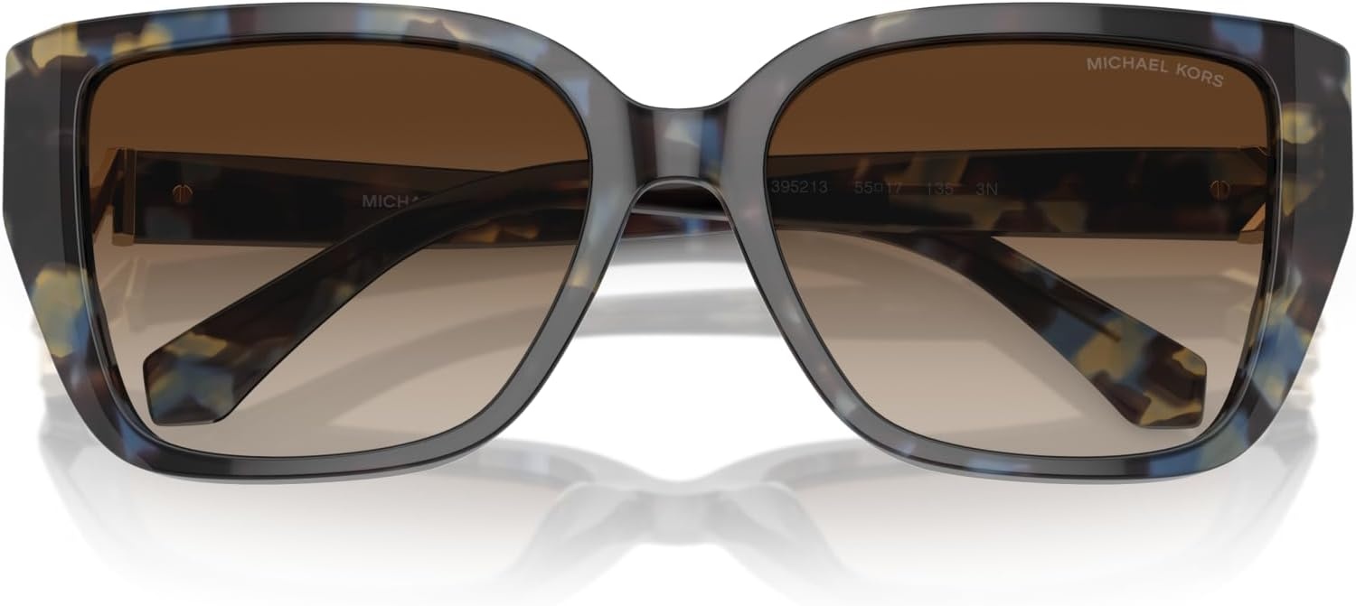 image:imageMichael Kors womens Mk2199 Acadia Rectangular SunglassesBright Blue TortoiseBrown Gradient