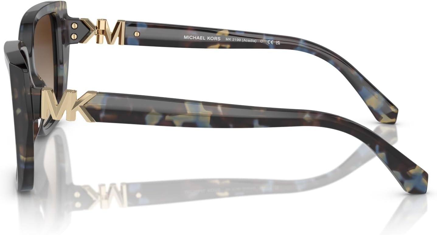 image:imageMichael Kors womens Mk2199 Acadia Rectangular SunglassesBright Blue TortoiseBrown Gradient