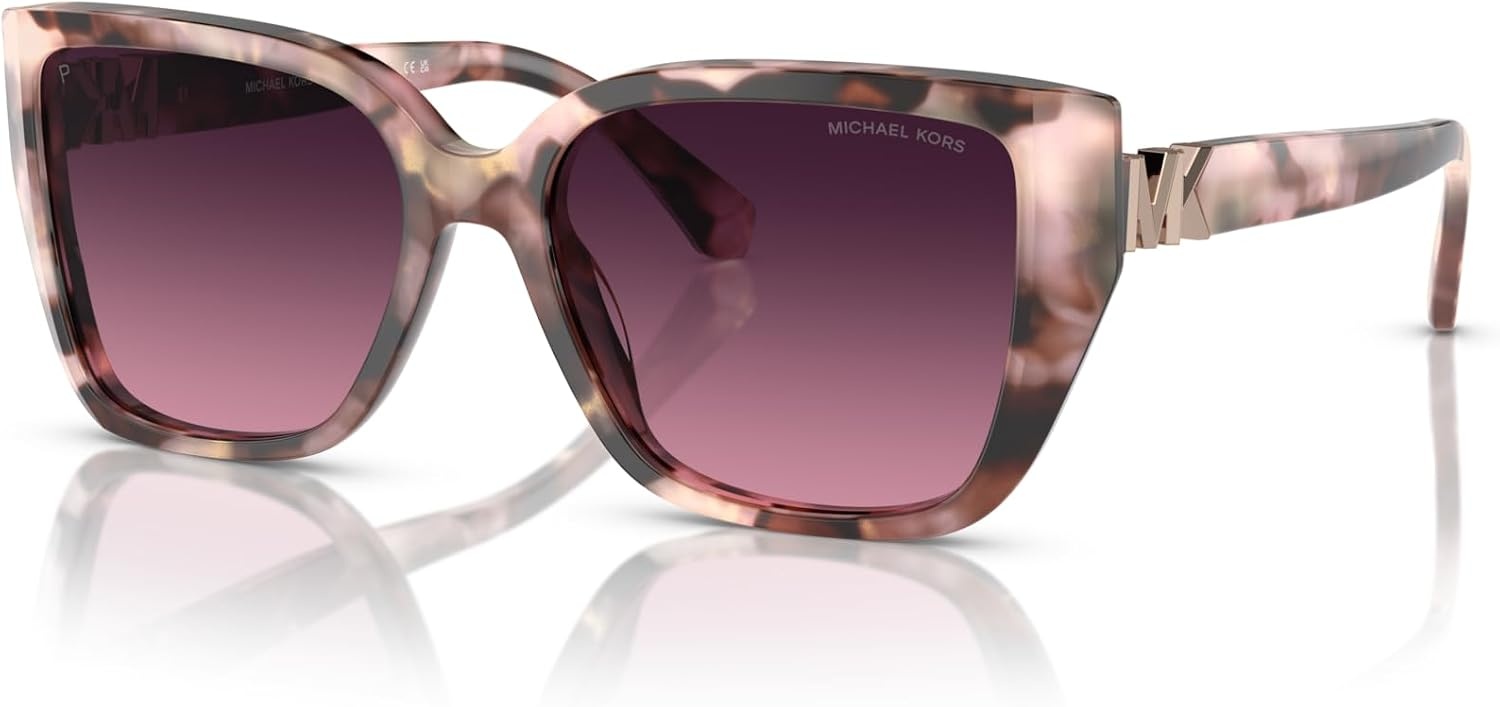 image:imageMichael Kors womens Mk2199 Acadia Rectangular SunglassesPink Pearlized TortoiseBurgundy Gradient Polarized