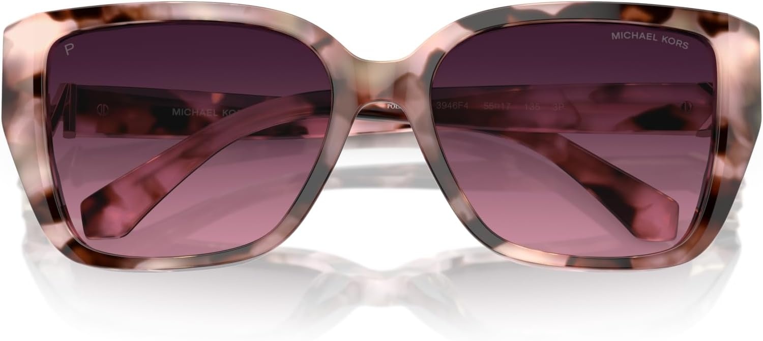 image:imageMichael Kors womens Mk2199 Acadia Rectangular SunglassesPink Pearlized TortoiseBurgundy Gradient Polarized