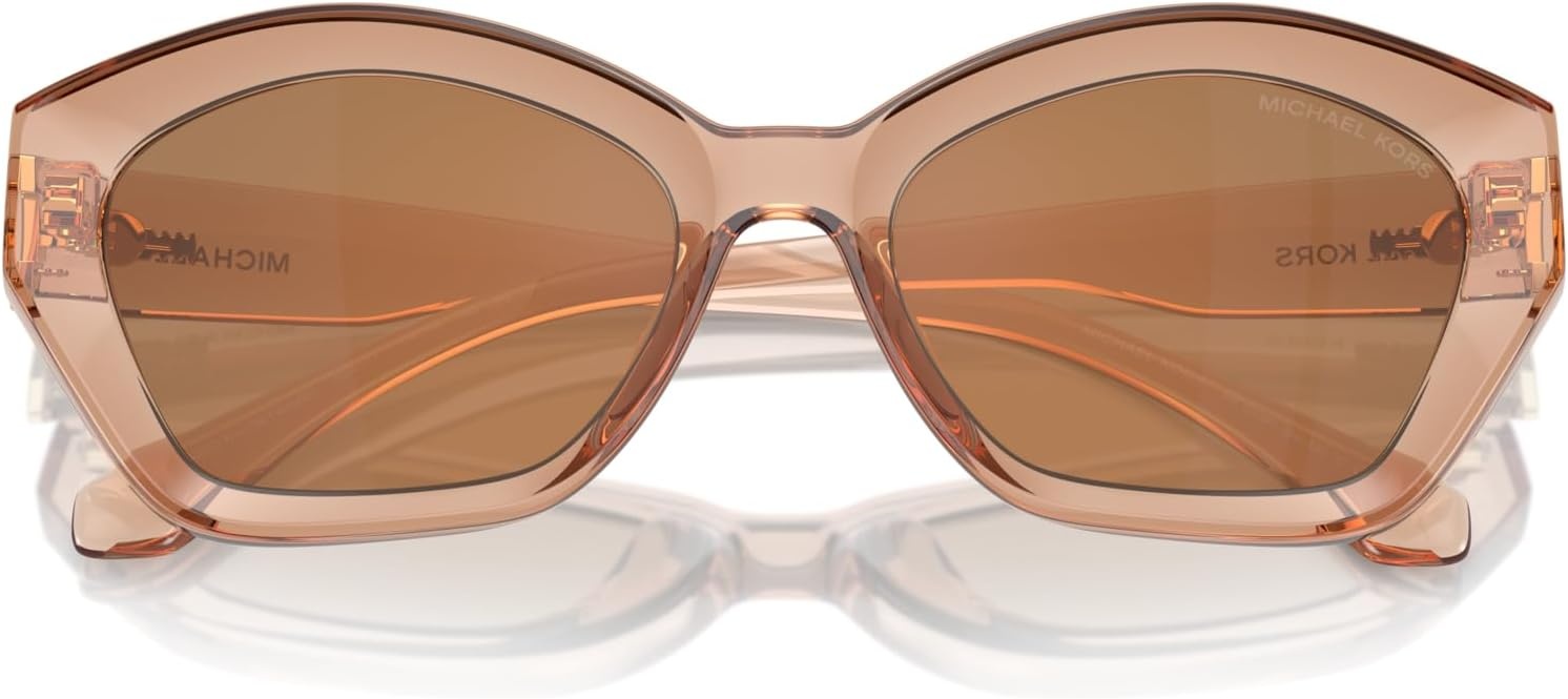 image:imageMichael Kors womens Mk2209u Bel Air Universal Fit Butterfly SunglassesBrown TransparentBrown Solid Back Mirrored