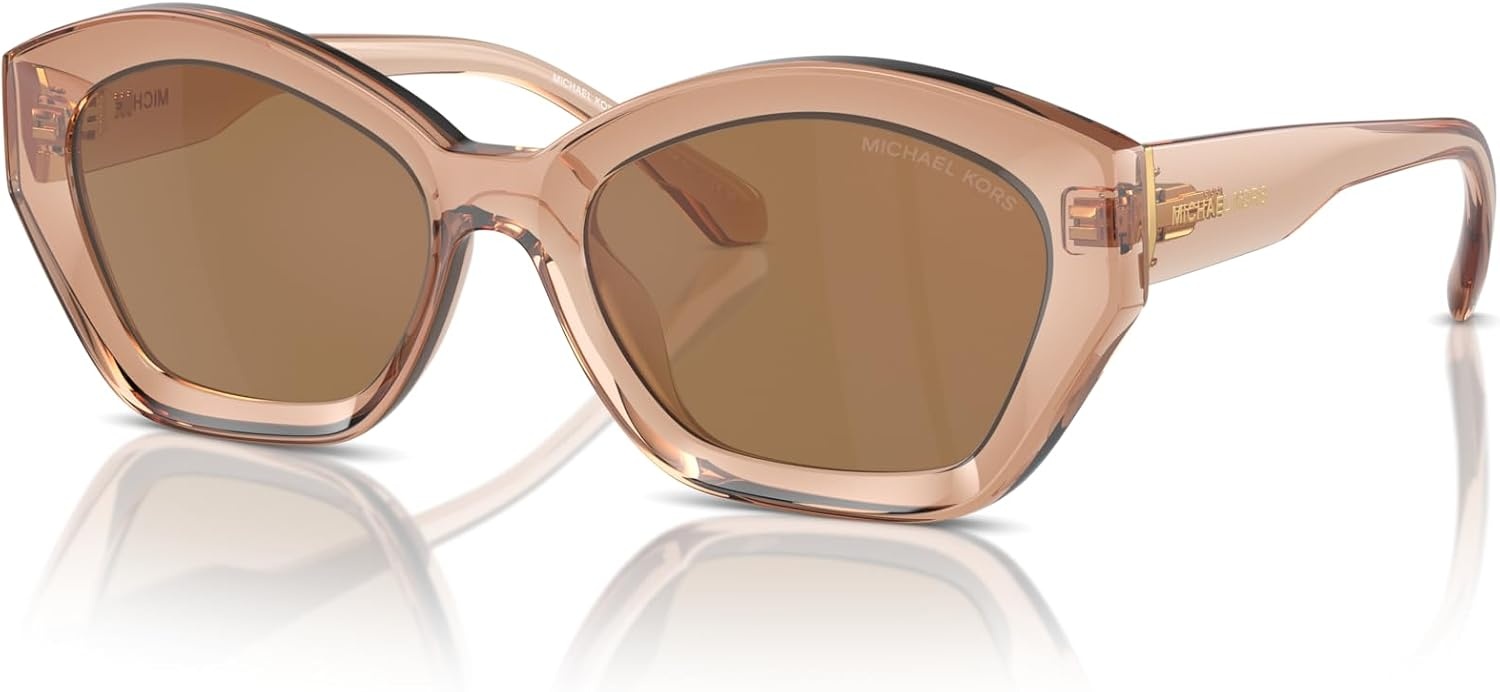 image:imageMichael Kors womens Mk2209u Bel Air Universal Fit Butterfly SunglassesBrown TransparentBrown Solid Back Mirrored