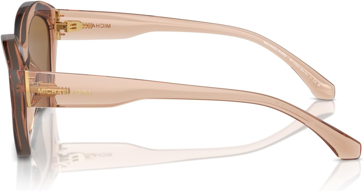 image:imageMichael Kors womens Mk2209u Bel Air Universal Fit Butterfly SunglassesBrown TransparentBrown Solid Back Mirrored