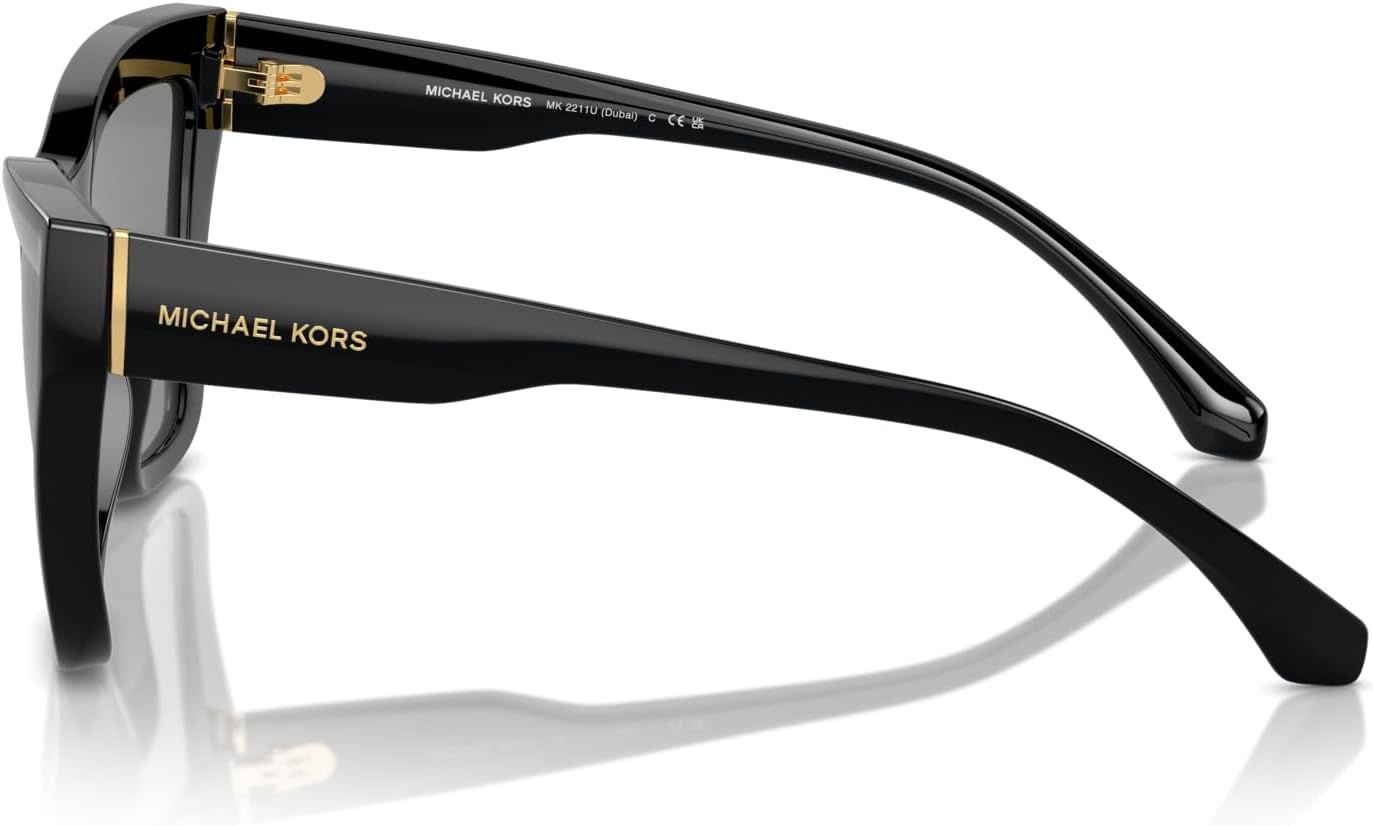 image:imageMichael Kors womens Mk2211u Dubai Universal Fit Cat Eye SunglassesBlackDark Grey Solid