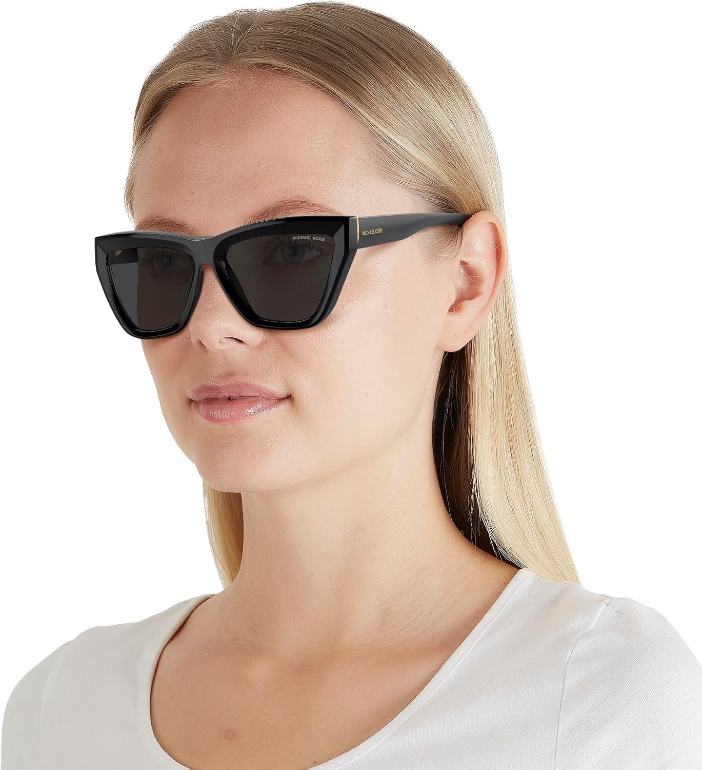 image:imageMichael Kors womens Mk2211u Dubai Universal Fit Cat Eye SunglassesBlackDark Grey Solid