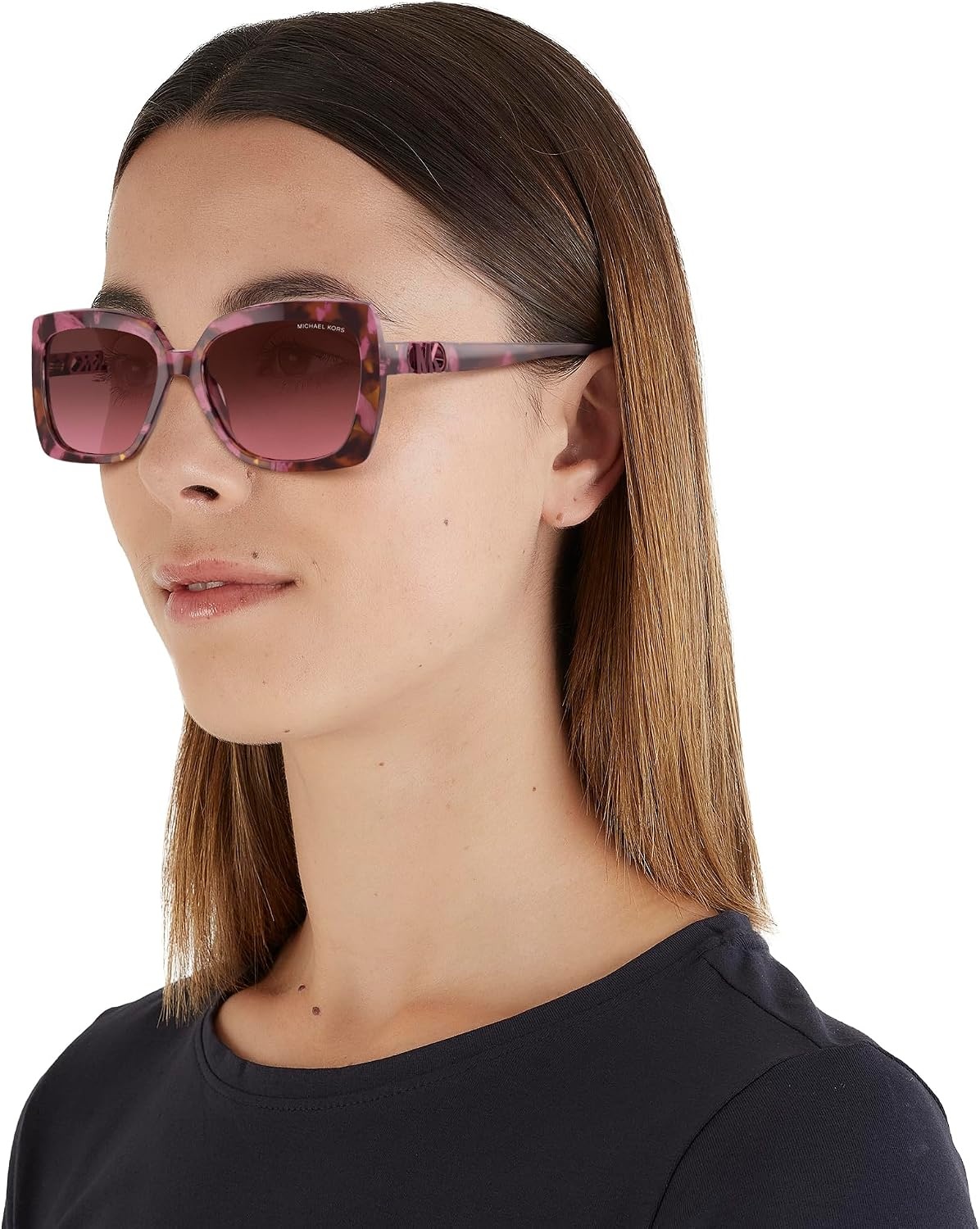 image:imageMichael Kors womens Mk2213 Nice Square SunglassesPlum Graphic TortoiseCordovan Gradient