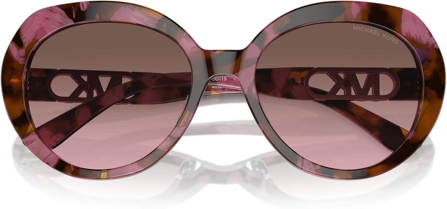 image:imageMichael Kors womens Mk2214u San Lucas Universal Fit Round SunglassesPlum Graphic TortoiseCordovan Gradient