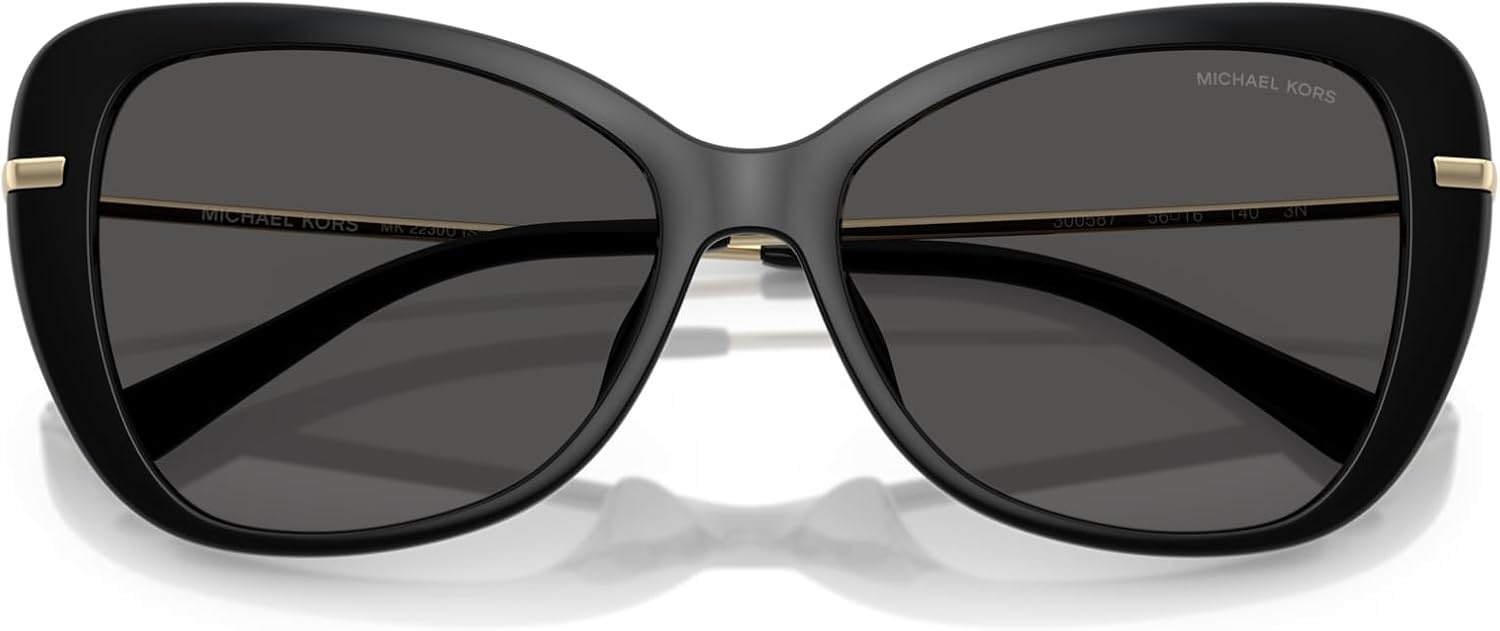 image:imageMichael Kors womens Mk2230u Saint Croix Universal Fit Butterfly SunglassesBlackDark Grey Solid