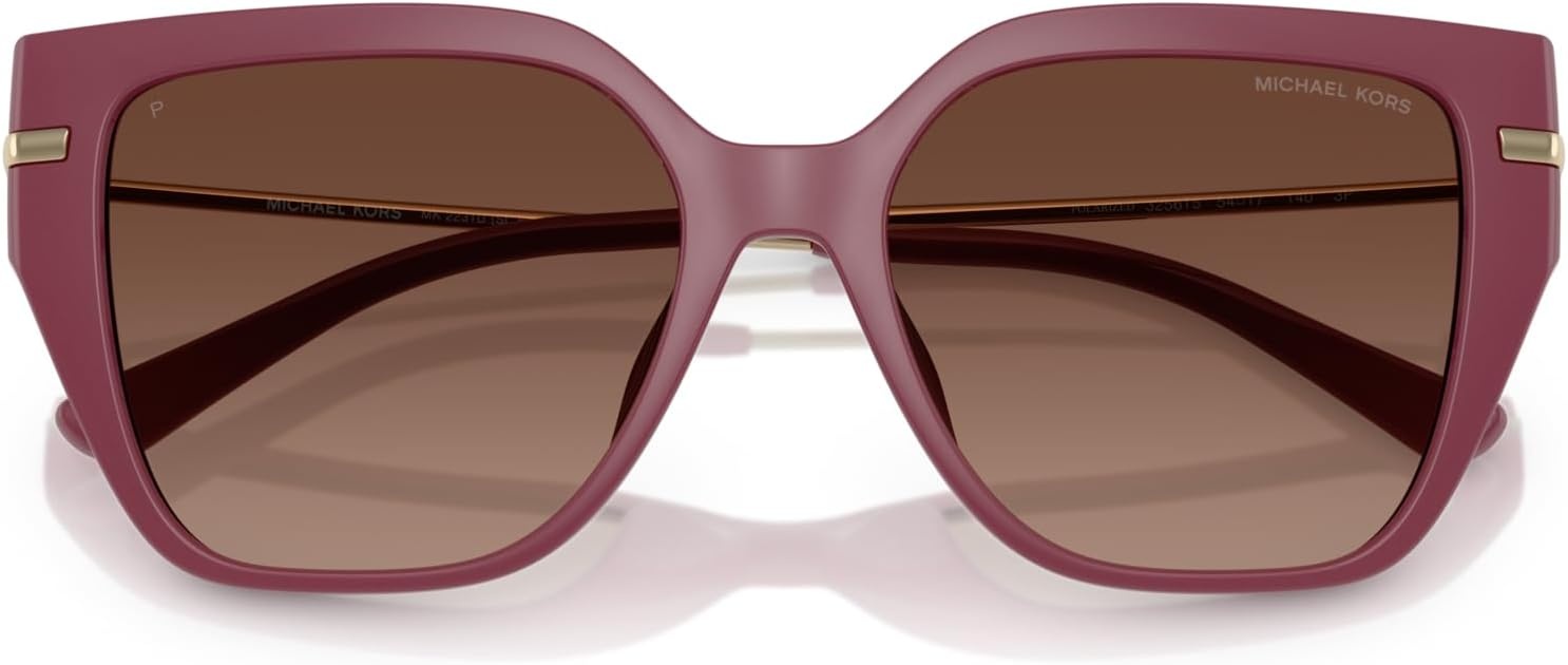 image:imageMichael Kors womens Mk2231u St Barths Universal Fit Square SunglassesMulberryBrown Gradient Polarized