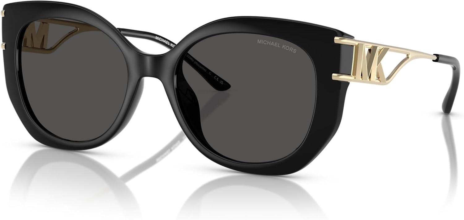 image:imageMichael Kors womens Mk2236u Alicante Universal Fit Cat Eye SunglassesBlackDark Grey Solid