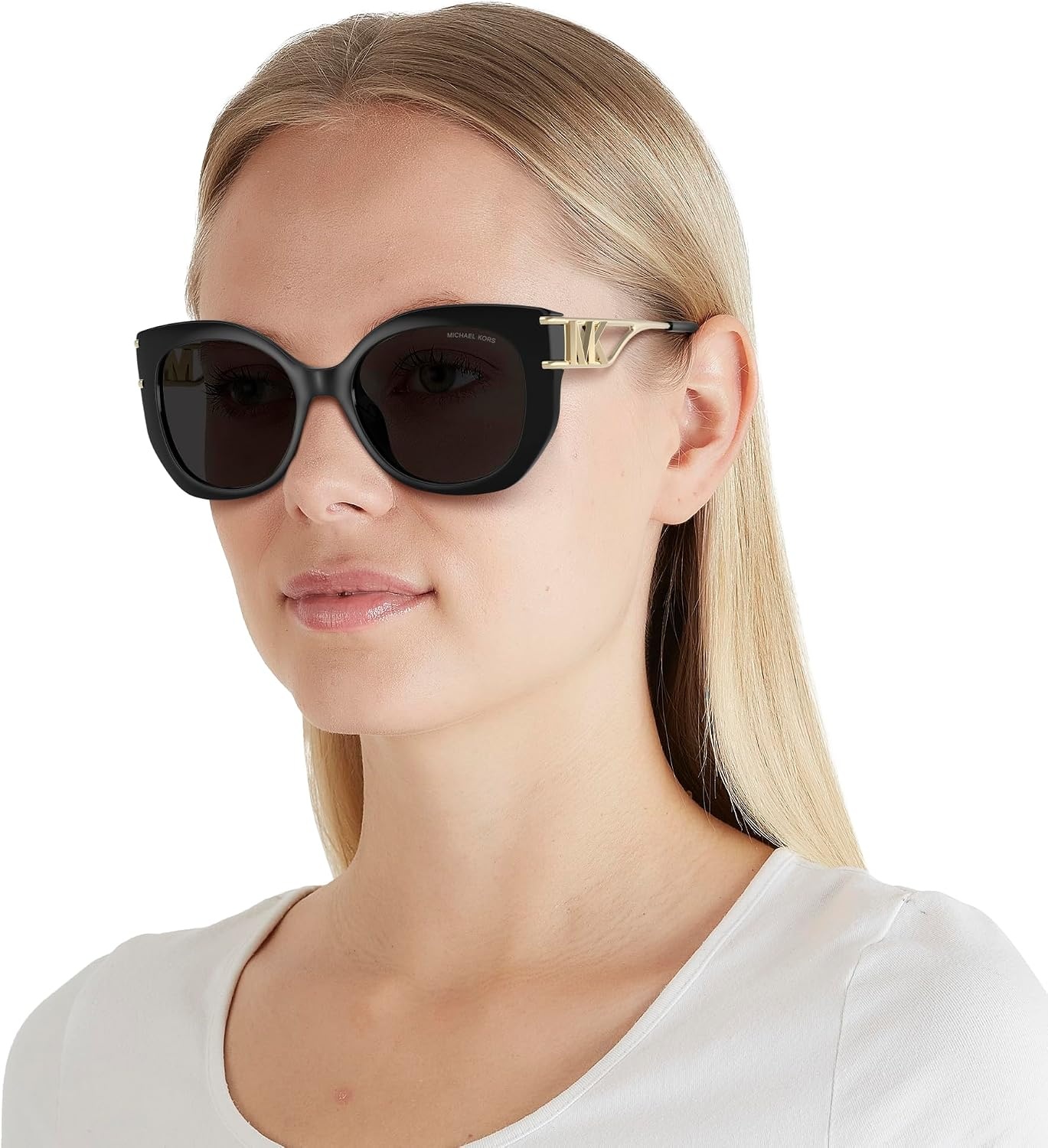 image:imageMichael Kors womens Mk2236u Alicante Universal Fit Cat Eye SunglassesBlackDark Grey Solid