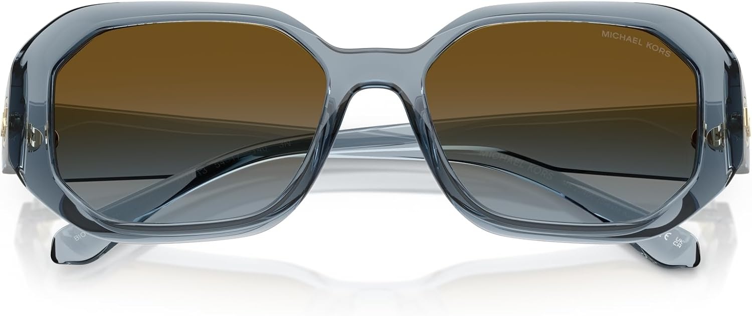 image:imageMichael Kors womens Mk2240u Siesta Key Universal Fit Rectangular SunglassesDenim TransparentBrown Blue Gradient