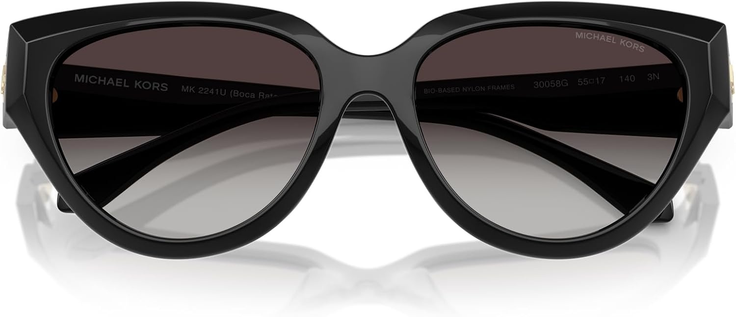image:imageMichael Kors womens Mk2241u Boca Raton Universal Fit Cat Eye SunglassesBlackDark Grey Gradient