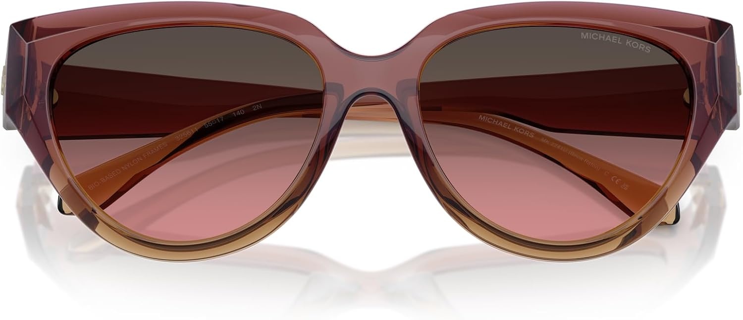 image:imageMichael Kors womens Mk2241u Boca Raton Universal Fit Cat Eye SunglassesDusty Rose Light BrownBrown Rose Gradient