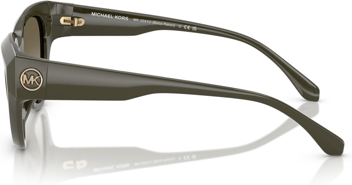 image:imageMichael Kors womens Mk2241u Boca Raton Universal Fit Cat Eye SunglassesOliveLight Green Gradient Dark Green