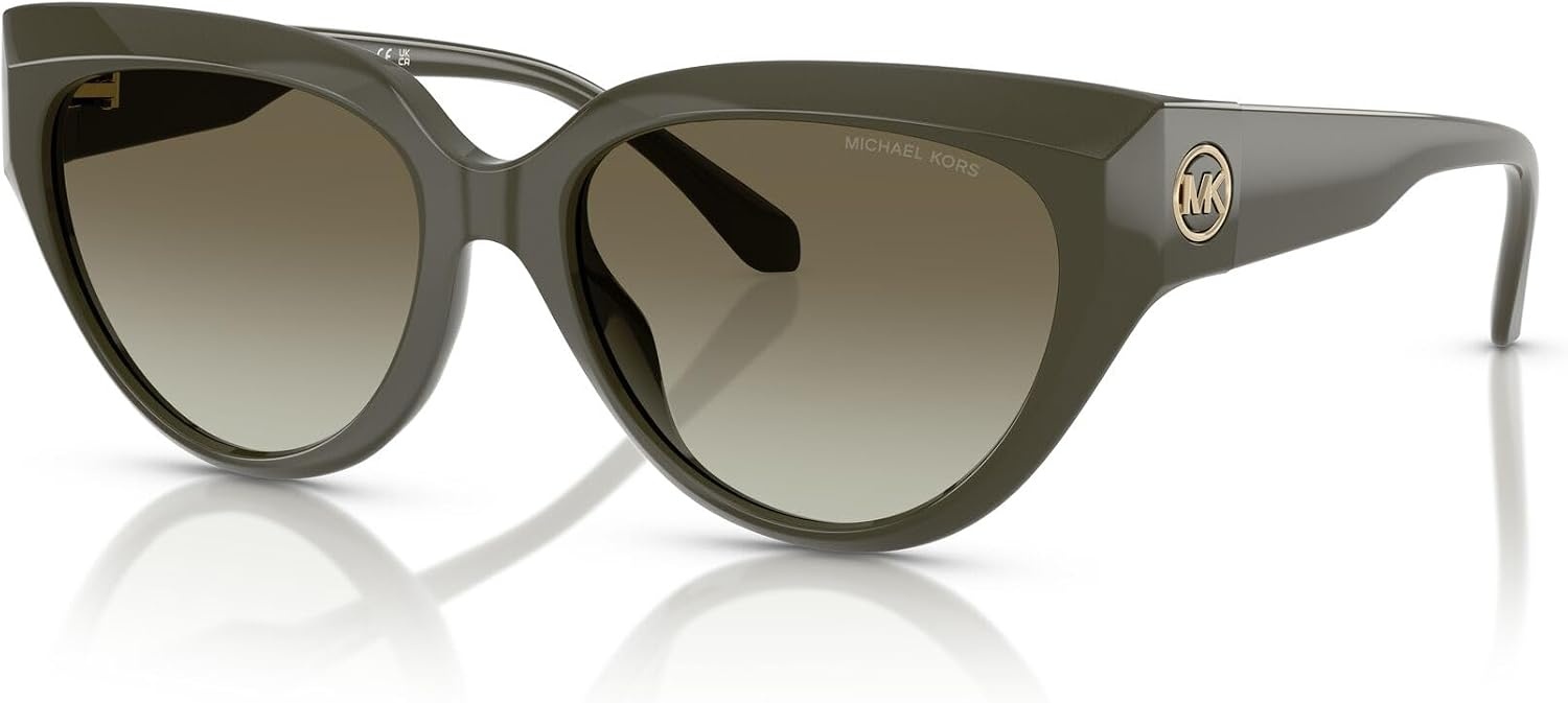 image:imageMichael Kors womens Mk2241u Boca Raton Universal Fit Cat Eye SunglassesOliveLight Green Gradient Dark Green