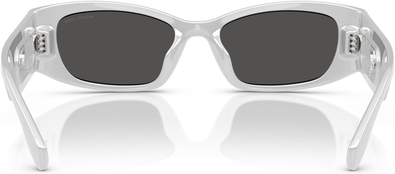 image:imageMichael Kors womens Mk2243u Rhodes Universal Fit Oval SunglassesSilver MetallicDark Grey Solid