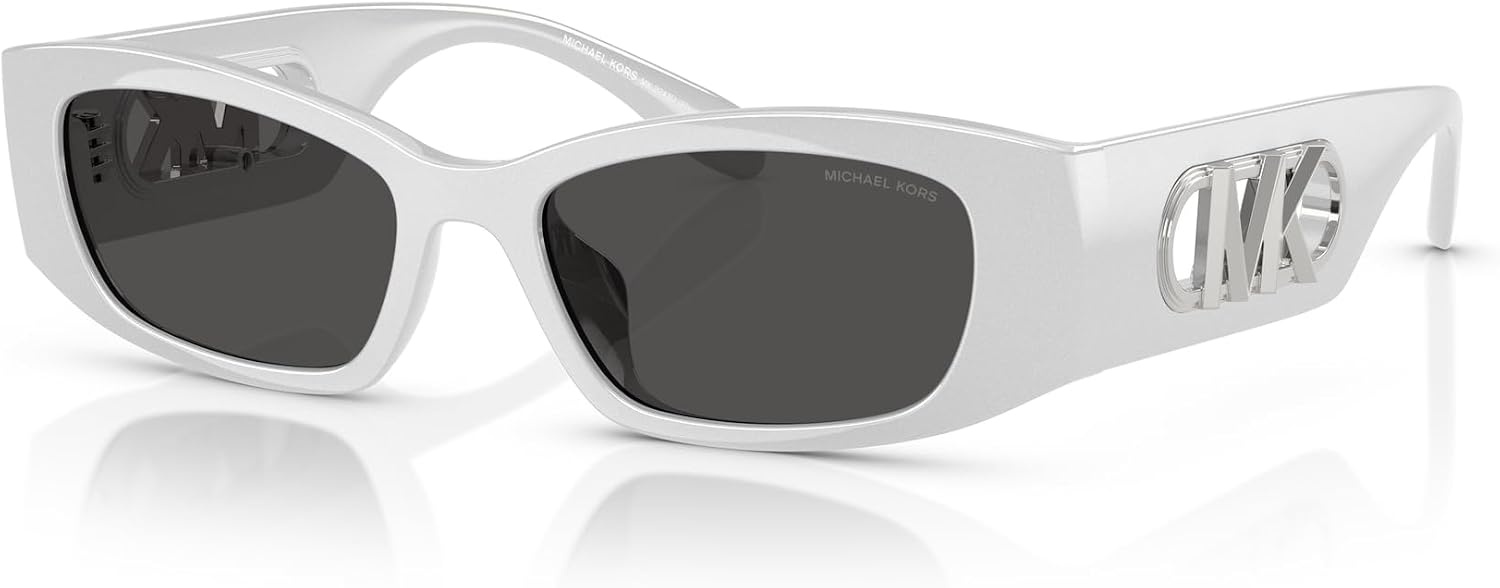 image:imageMichael Kors womens Mk2243u Rhodes Universal Fit Oval SunglassesSilver MetallicDark Grey Solid
