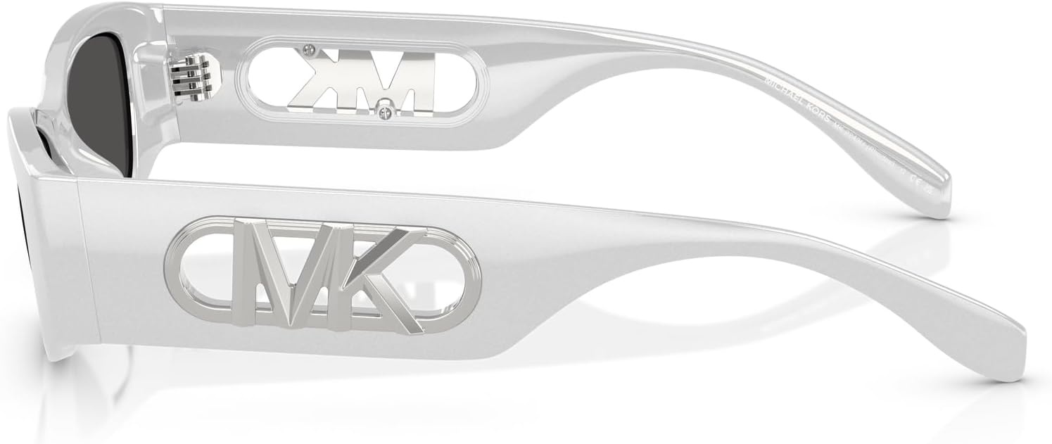 image:imageMichael Kors womens Mk2243u Rhodes Universal Fit Oval SunglassesSilver MetallicDark Grey Solid