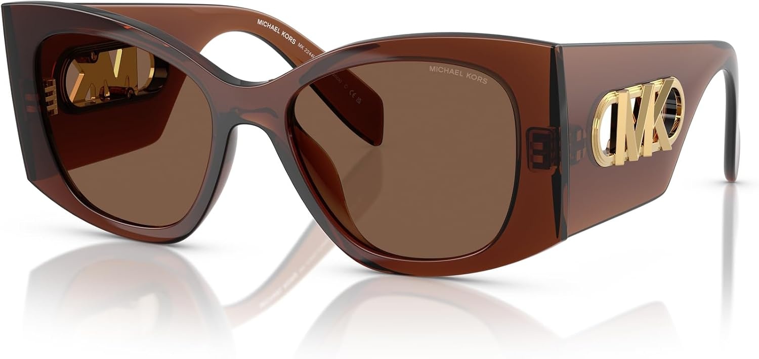 image:imageMichael Kors womens Mk2244u Costa Blanca Universal Fit Square SunglassesBrown TransparentBrown Solid