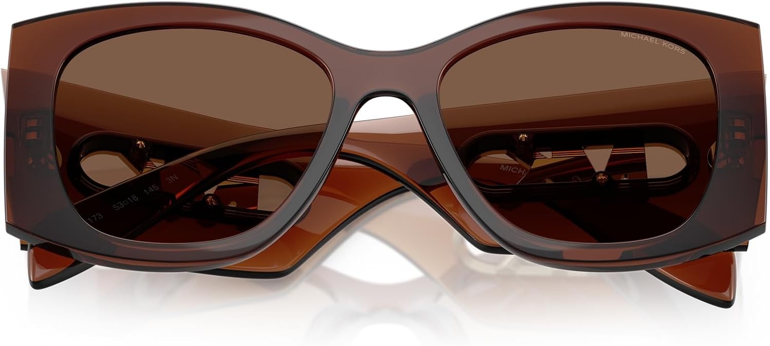 image:imageMichael Kors womens Mk2244u Costa Blanca Universal Fit Square SunglassesBrown TransparentBrown Solid