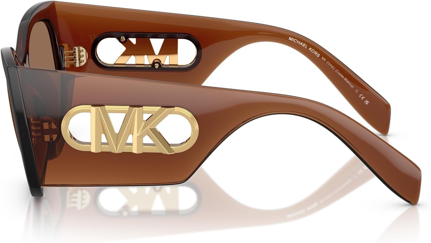 image:imageMichael Kors womens Mk2244u Costa Blanca Universal Fit Square SunglassesBrown TransparentBrown Solid