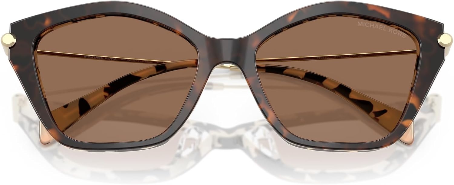 image:imageMichael Kors womens Mk2246u Catskills Universal Fit Butterfly SunglassesDarkCream TortoiseBrown Solid