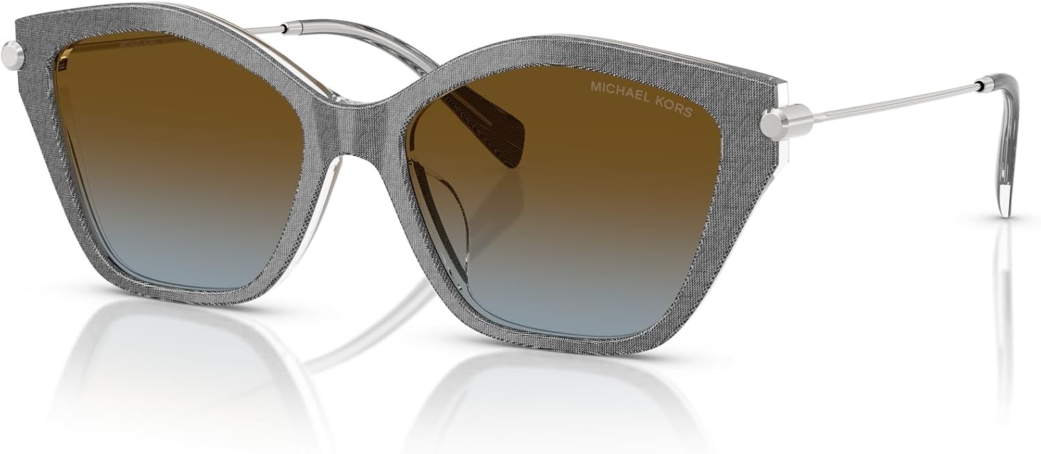 image:imageMichael Kors womens Mk2246u Catskills Universal Fit Butterfly SunglassesGrey DenimBrown Blue Gradient