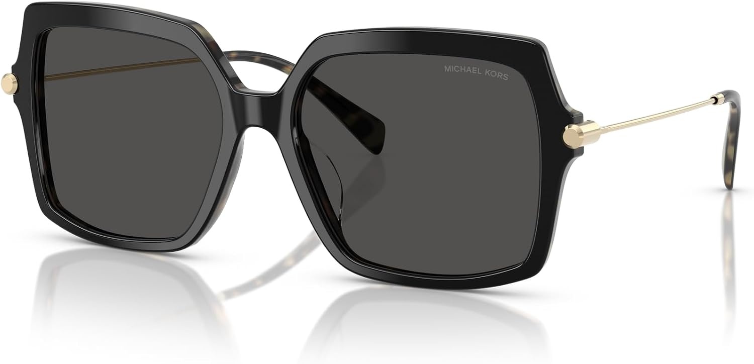 image:imageMichael Kors womens Mk2247u Quogue Universal Fit Square SunglassesBlackAmber TortoiseDark Grey Solid