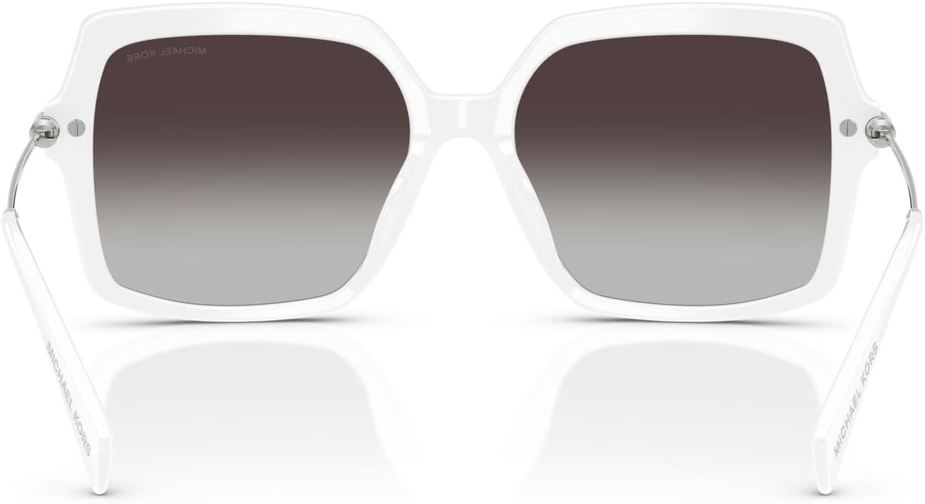 image:imageMichael Kors womens Mk2247u Quogue Universal Fit Square SunglassesOptic WhiteDark Grey Gradient