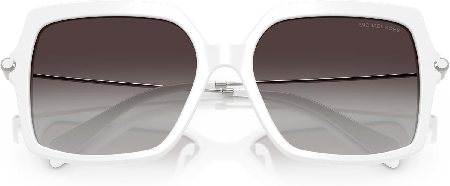 image:imageMichael Kors womens Mk2247u Quogue Universal Fit Square SunglassesOptic WhiteDark Grey Gradient