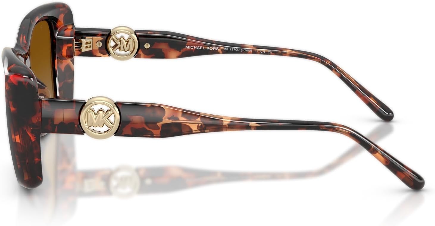 image:imageMichael Kors womens Mk2270u Tokyo Universal Fit Square SunglassesLuggage TortoiseBrown Gradient Polarized