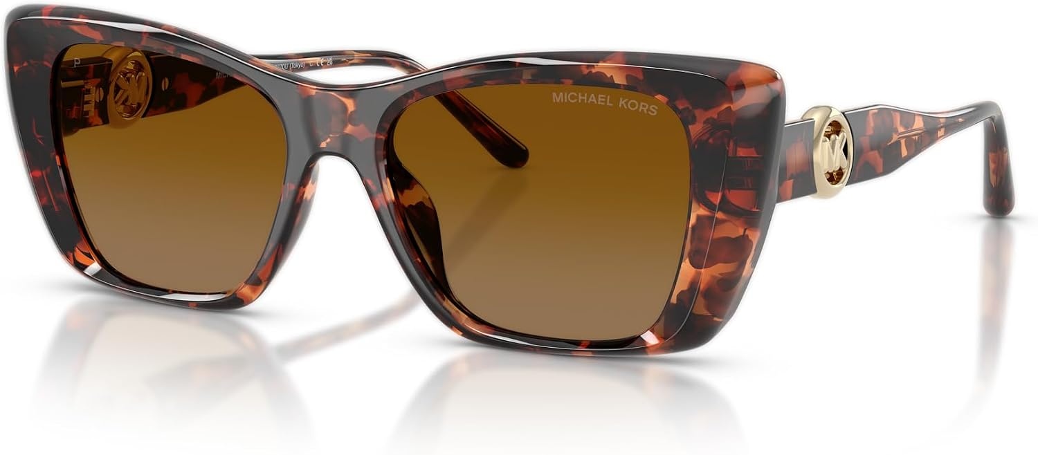image:imageMichael Kors womens Mk2270u Tokyo Universal Fit Square SunglassesLuggage TortoiseBrown Gradient Polarized