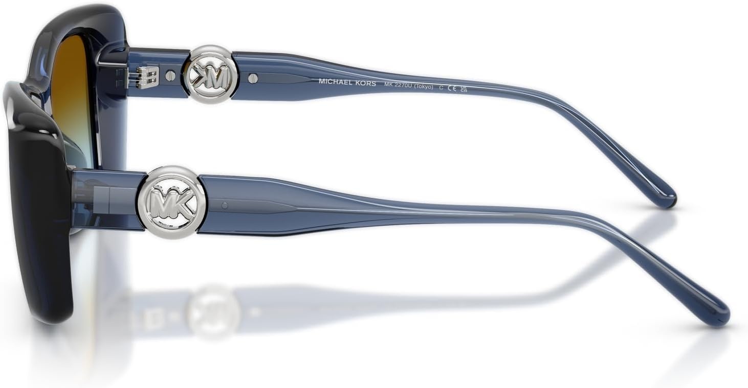 image:imageMichael Kors womens Mk2270u Tokyo Universal Fit Square SunglassesNavyBrown Blue Gradient