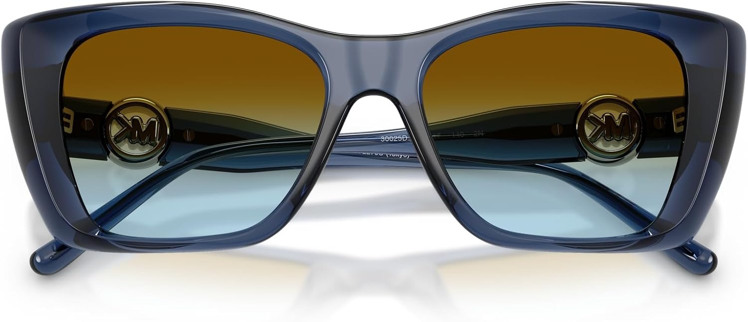 image:imageMichael Kors womens Mk2270u Tokyo Universal Fit Square SunglassesNavyBrown Blue Gradient