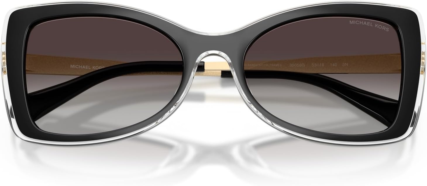 image:imageMichael Kors womens Mk2272u Malaga Universal Fit Butterfly SunglassesBlackLight Grey Gradient Black