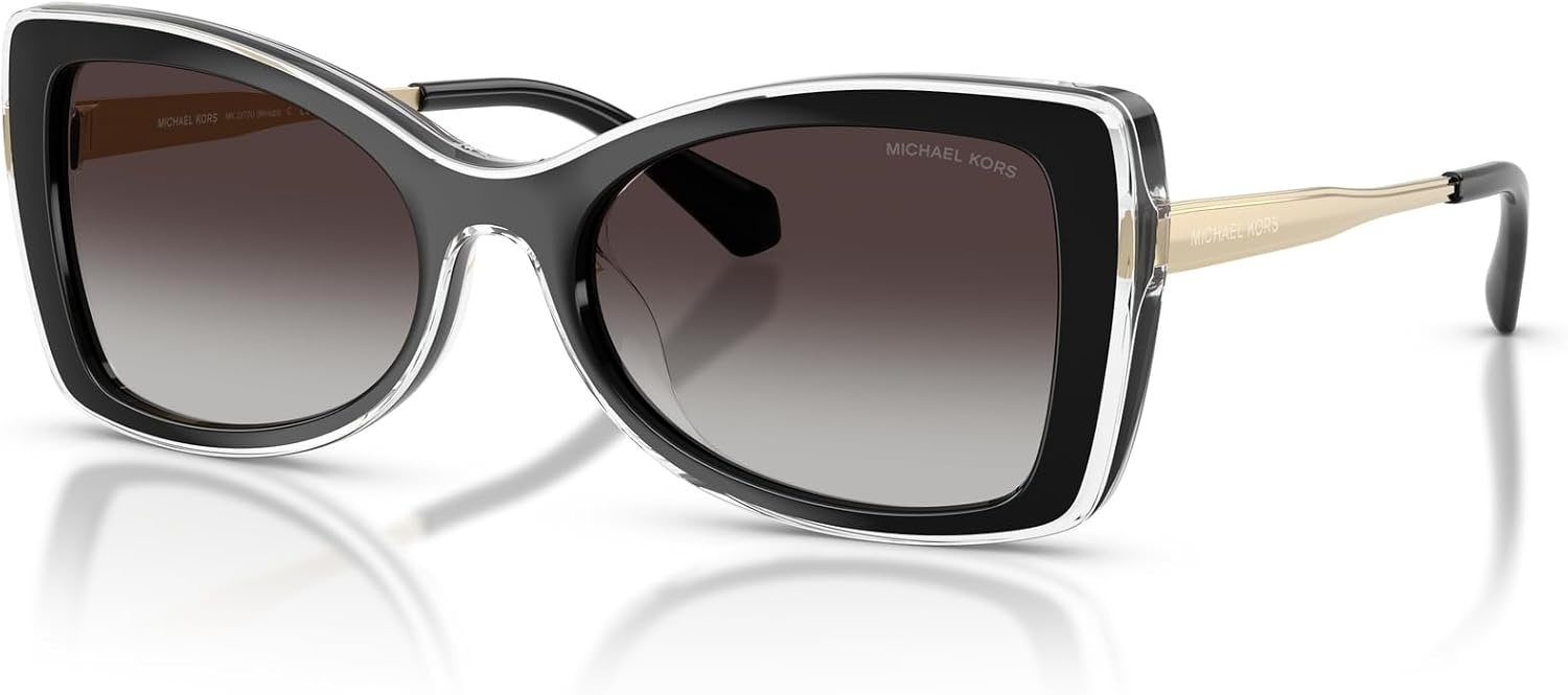 image:imageMichael Kors womens Mk2272u Malaga Universal Fit Butterfly SunglassesBlackLight Grey Gradient Black